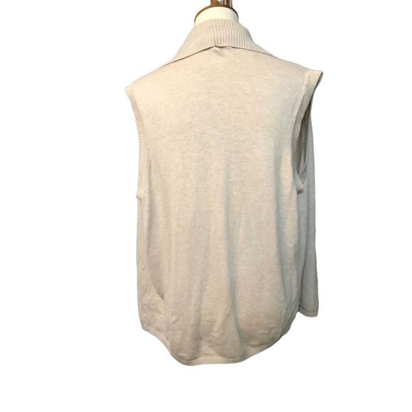 Wool blend Banana Republic beige open front large lapel wool blend sleeveless ca - Picture 5 of 7